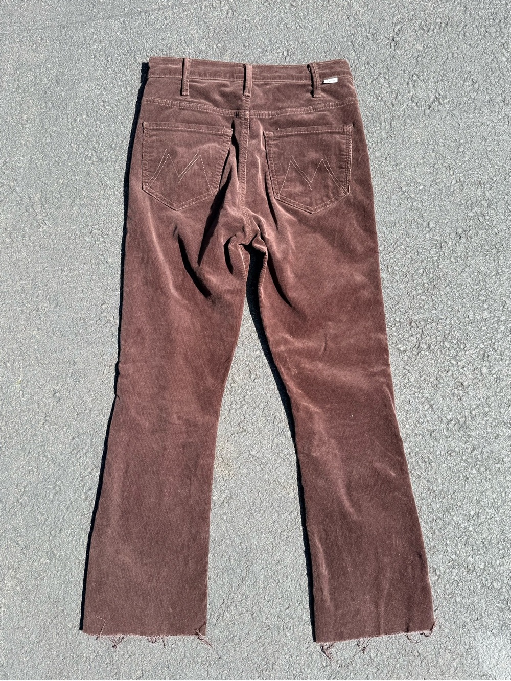 MOTHER women’s Hustler Ankle Fray Corduroy brown pants. - Picture 4 of 13